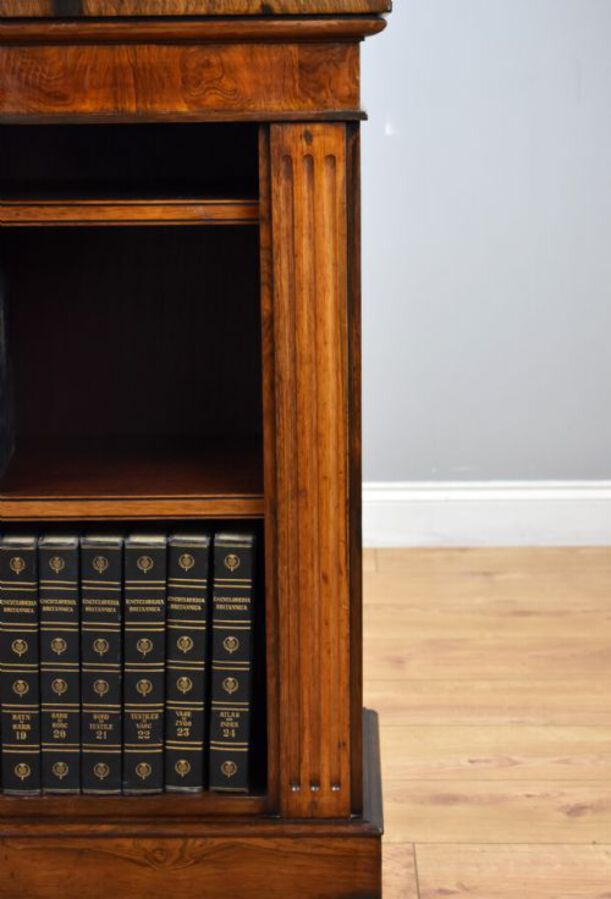 Antique Early Victorian Rosewood Open Bookcase