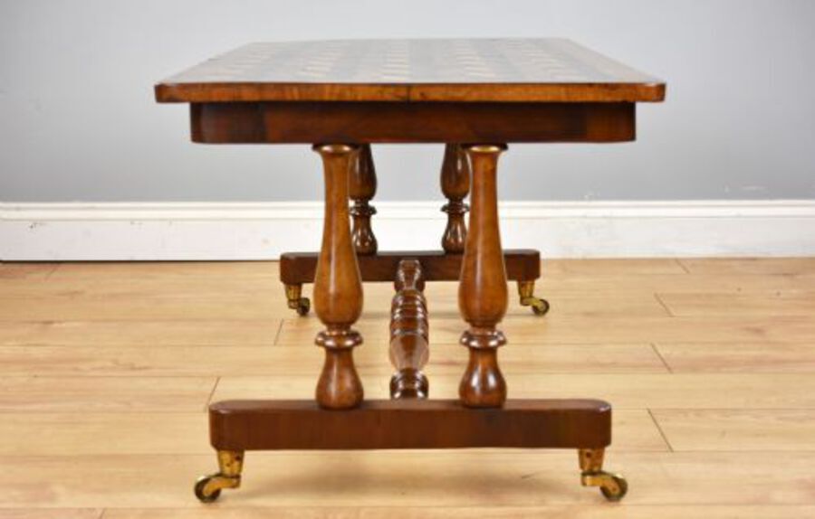 Antique Victorian Walnut and Parquetry Inlaid Coffee Table
