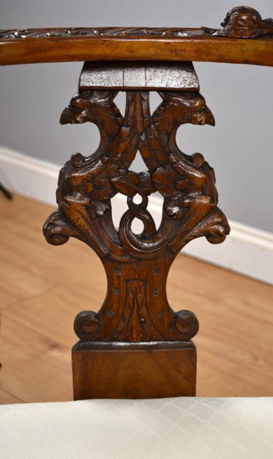 Antique Victorian Mahogany Carved Love Seat