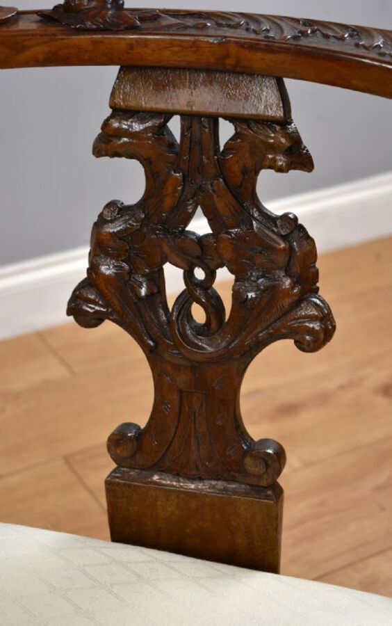 Antique Victorian Mahogany Carved Love Seat