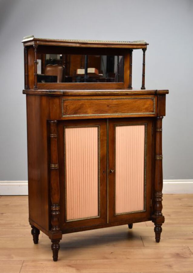 Regency Rosewood and Brass Inlaid Chiffonier 