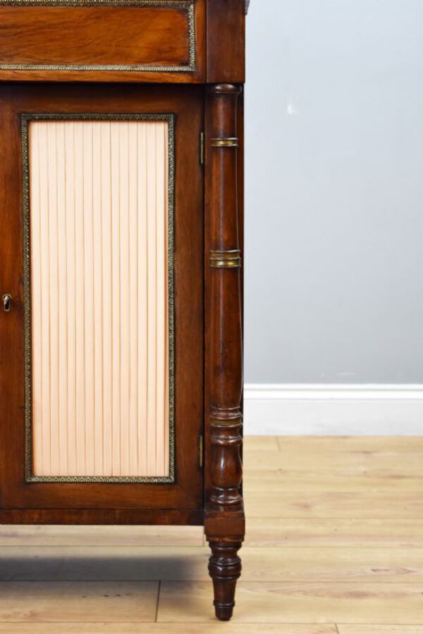 Antique Regency Rosewood and Brass Inlaid Chiffonier 