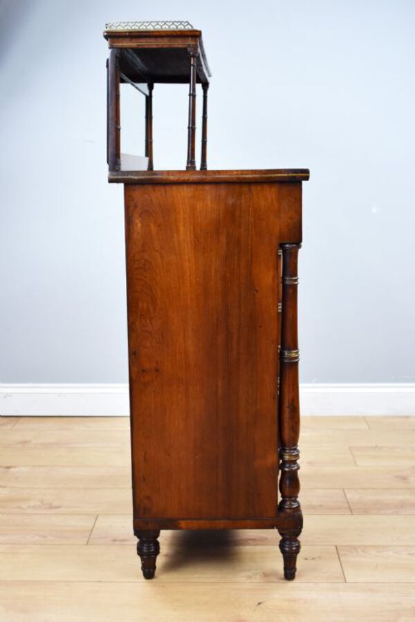 Antique Regency Rosewood and Brass Inlaid Chiffonier 