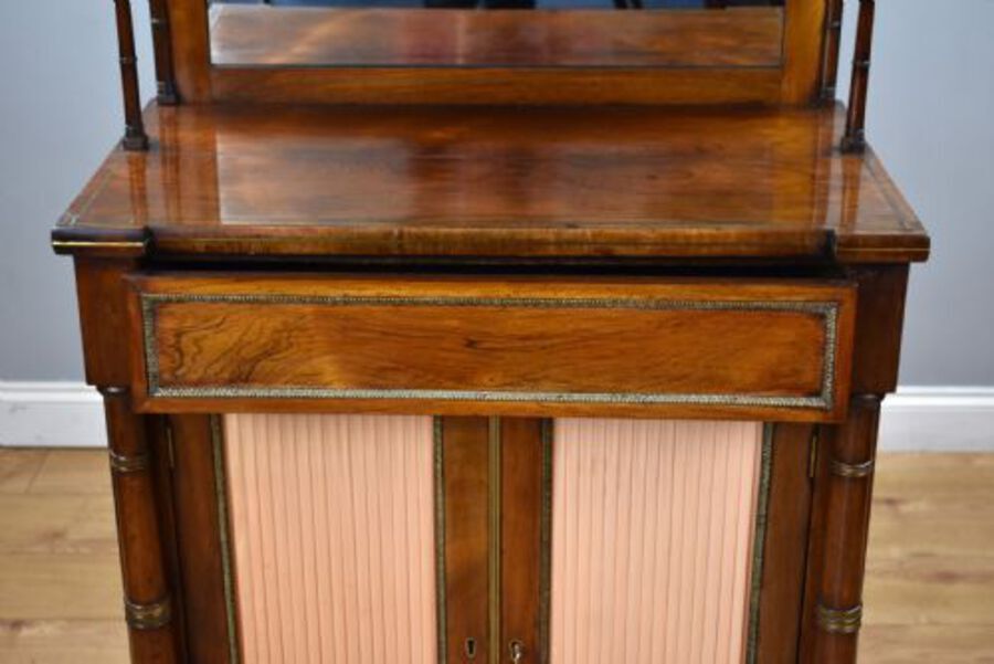 Antique Regency Rosewood and Brass Inlaid Chiffonier 