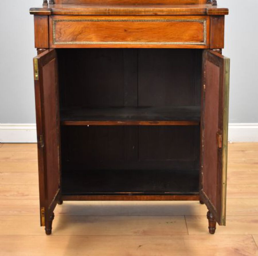 Antique Regency Rosewood and Brass Inlaid Chiffonier 