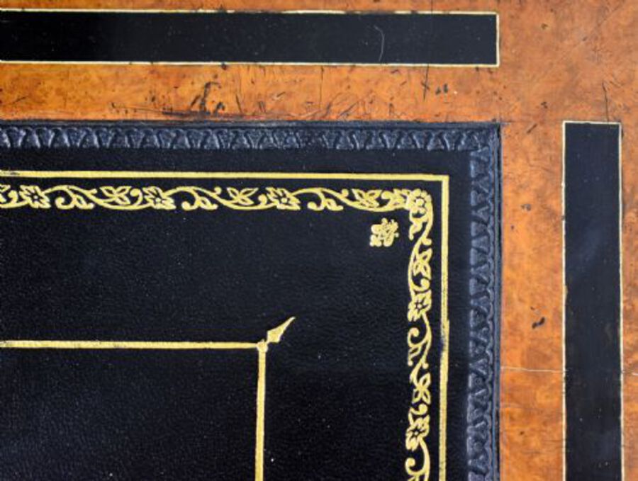 Antique Victorian Ebony and Amboyna Inlaid Davenport