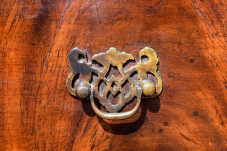 Antique Edwardian Flame Mahogany Serpentine Chest on Chest