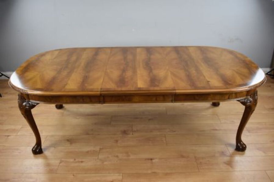 Antique Antique Figured Walnut Dining Table