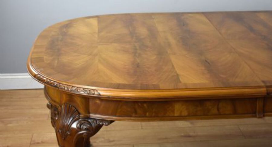 Antique Antique Figured Walnut Dining Table
