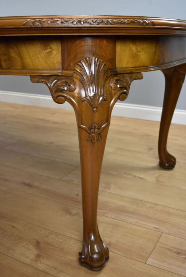 Antique Antique Figured Walnut Dining Table