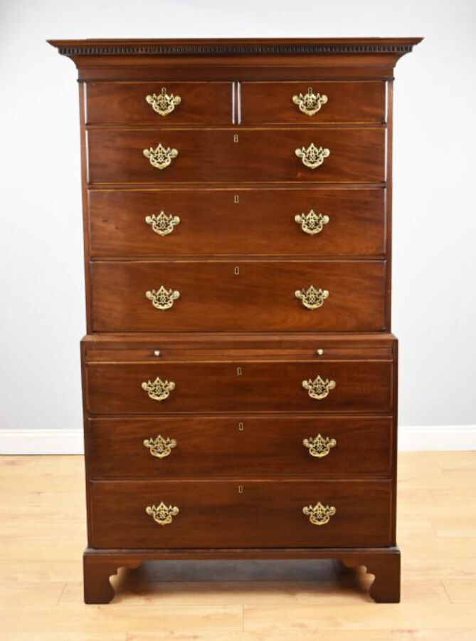 Antique George III Mahogany Chest on Chest