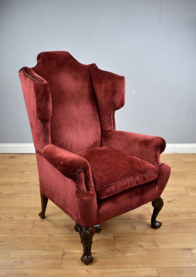 Antique Pair of Antique Wing Back Armchairs