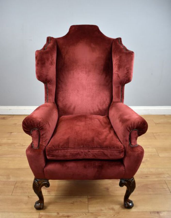 Antique Pair of Antique Wing Back Armchairs