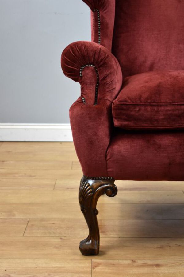 Antique Pair of Antique Wing Back Armchairs