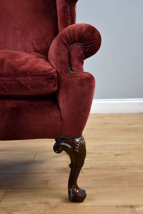 Antique Pair of Antique Wing Back Armchairs