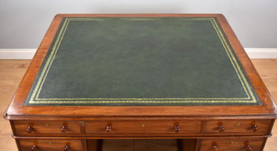 Antique Victorian Mahogany Partners Desk