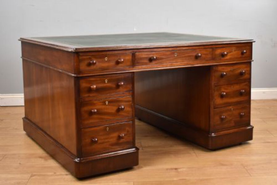 Antique Victorian Mahogany Partners Desk