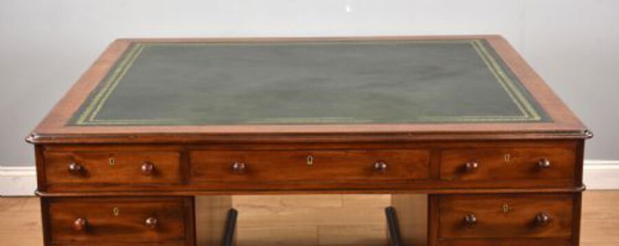 Antique Victorian Mahogany Partners Desk