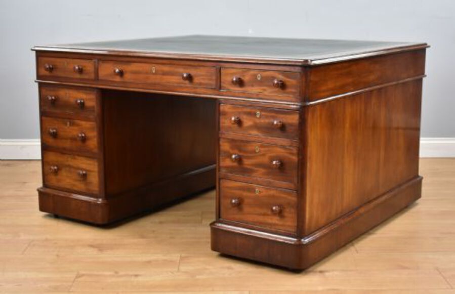 Antique Victorian Mahogany Partners Desk