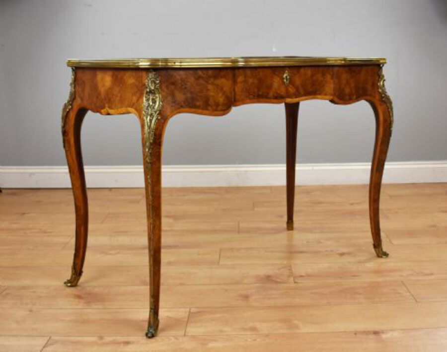Victorian Louis XV Style Burr Walnut Writing Table