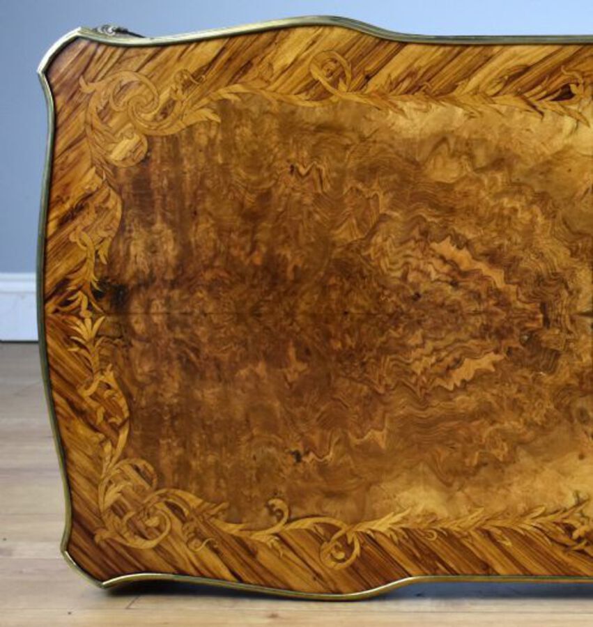 Antique Victorian Louis XV Style Burr Walnut Writing Table