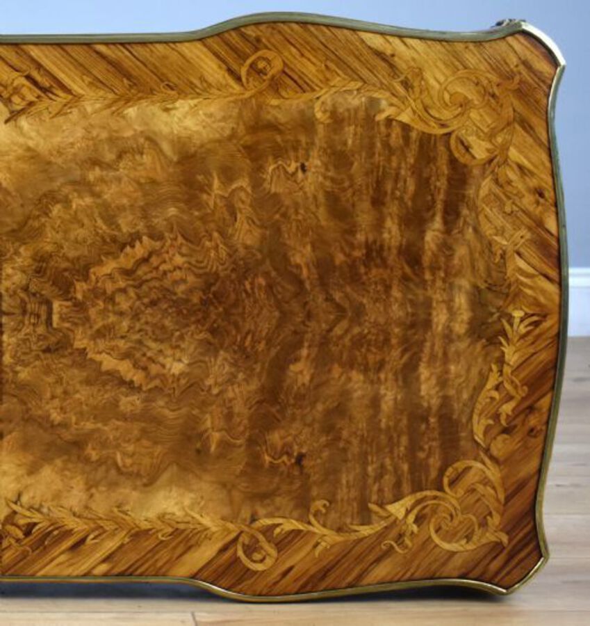 Antique Victorian Louis XV Style Burr Walnut Writing Table