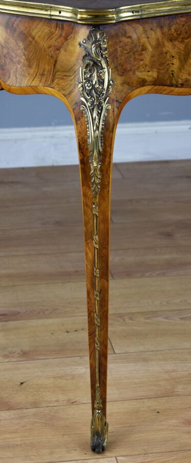 Antique Victorian Louis XV Style Burr Walnut Writing Table