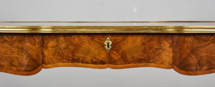 Antique Victorian Louis XV Style Burr Walnut Writing Table