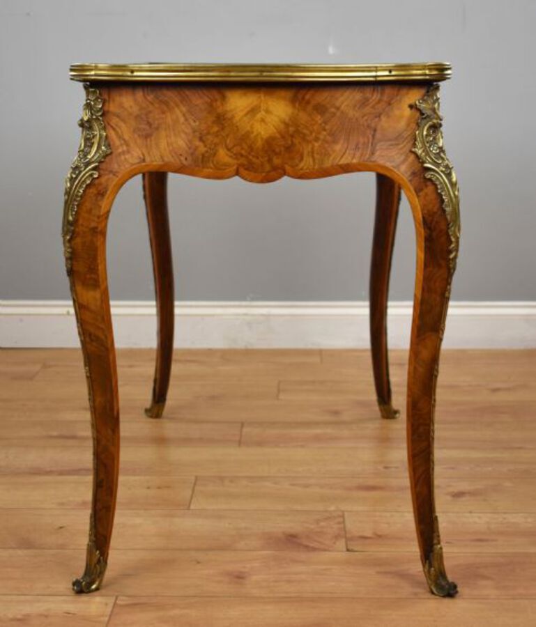 Antique Victorian Louis XV Style Burr Walnut Writing Table