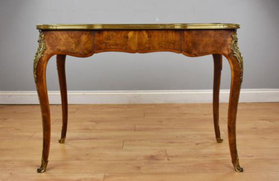 Antique Victorian Louis XV Style Burr Walnut Writing Table