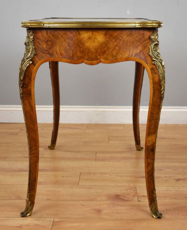 Antique Victorian Louis XV Style Burr Walnut Writing Table