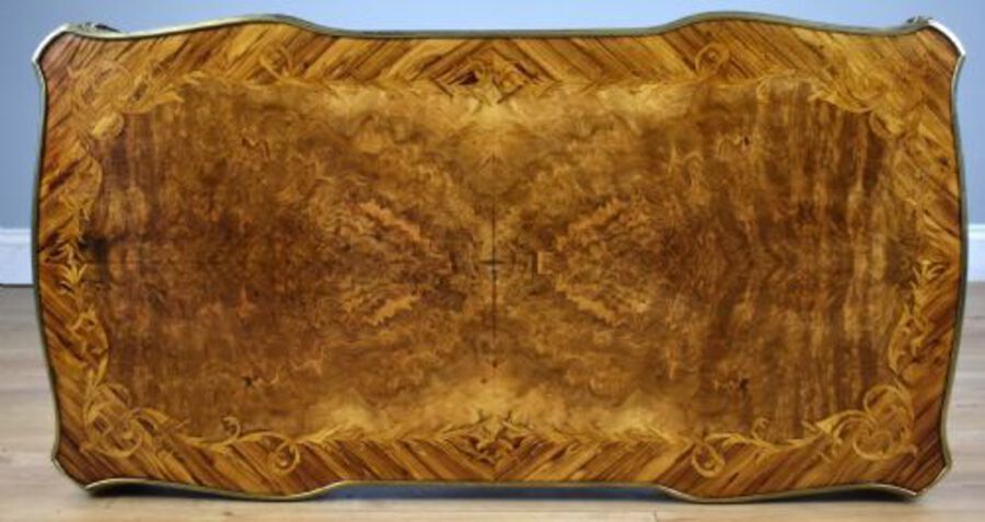 Antique Victorian Louis XV Style Burr Walnut Writing Table