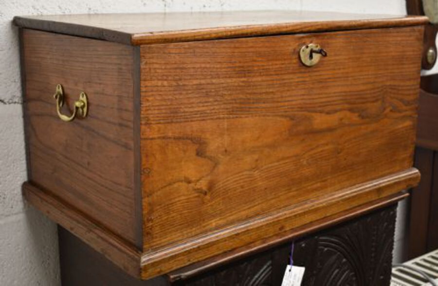 Antique George III Elm Deed Box