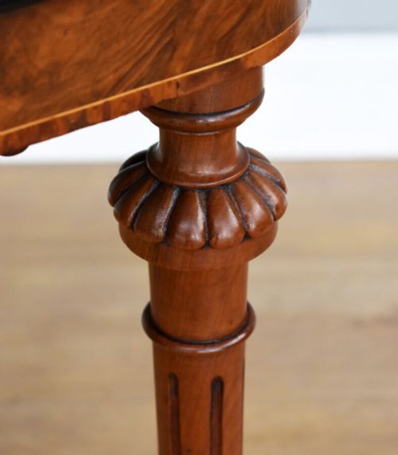 Antique Victorian Burr Walnut Inlaid Occasional Table