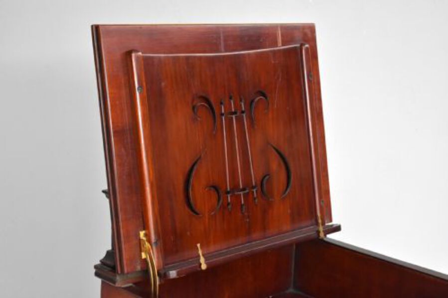 Antique Victorian Mahogany Inlaid Art Nouveau Music Cabinet