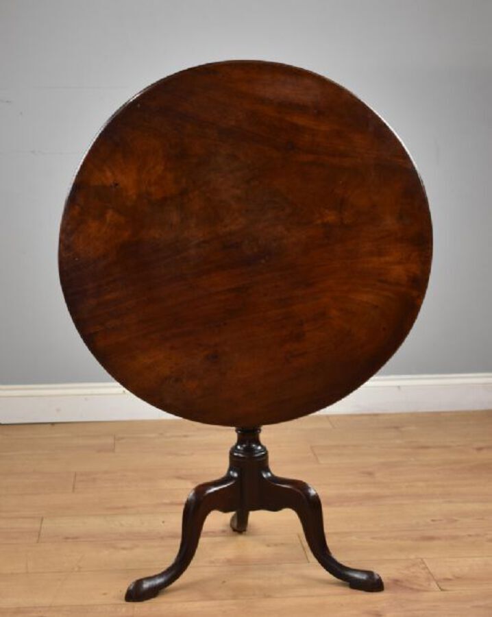 Antique George III Mahogany Tilt Top Tripod Table