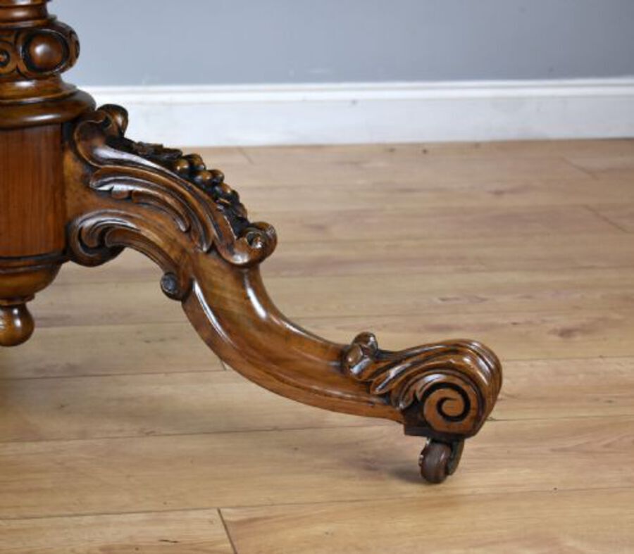 Antique Victorian Marquetry Inlaid Oval Tilt Top Breakfast Table