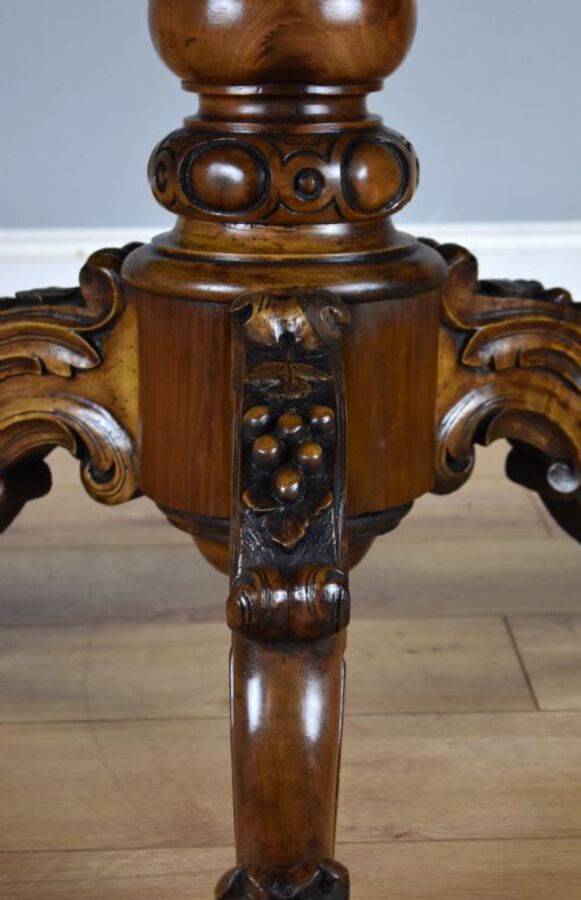 Antique Victorian Marquetry Inlaid Oval Tilt Top Breakfast Table