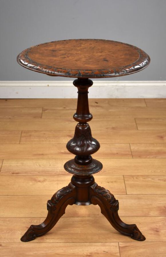 Victorian Burr Walnut Tripod Table