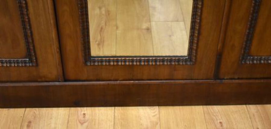 Antique Victorian Mahogany Three Door Wardrobe