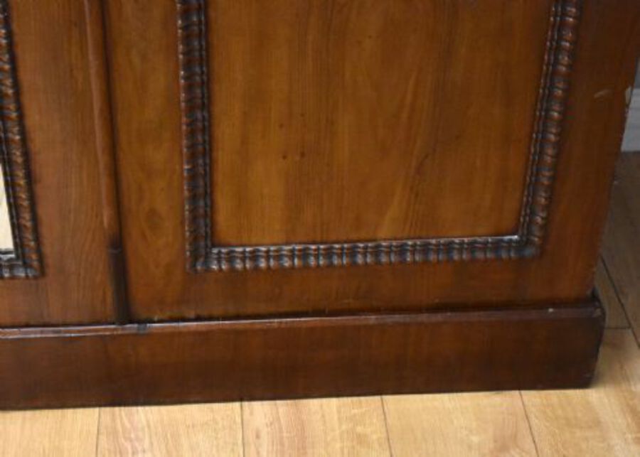 Antique Victorian Mahogany Three Door Wardrobe