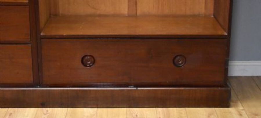 Antique Victorian Mahogany Three Door Wardrobe