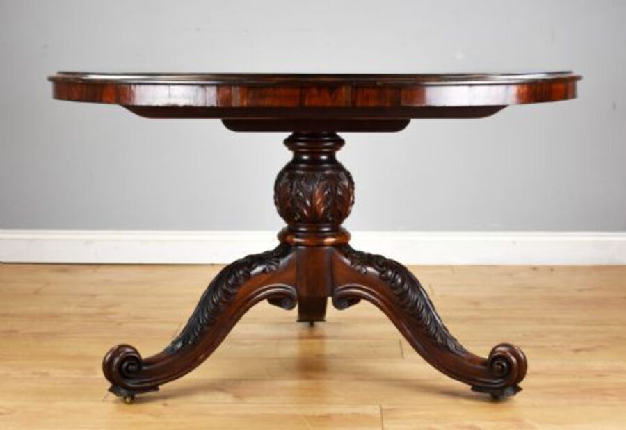 Antique Victorian Rosewood Circular Breakfast Table