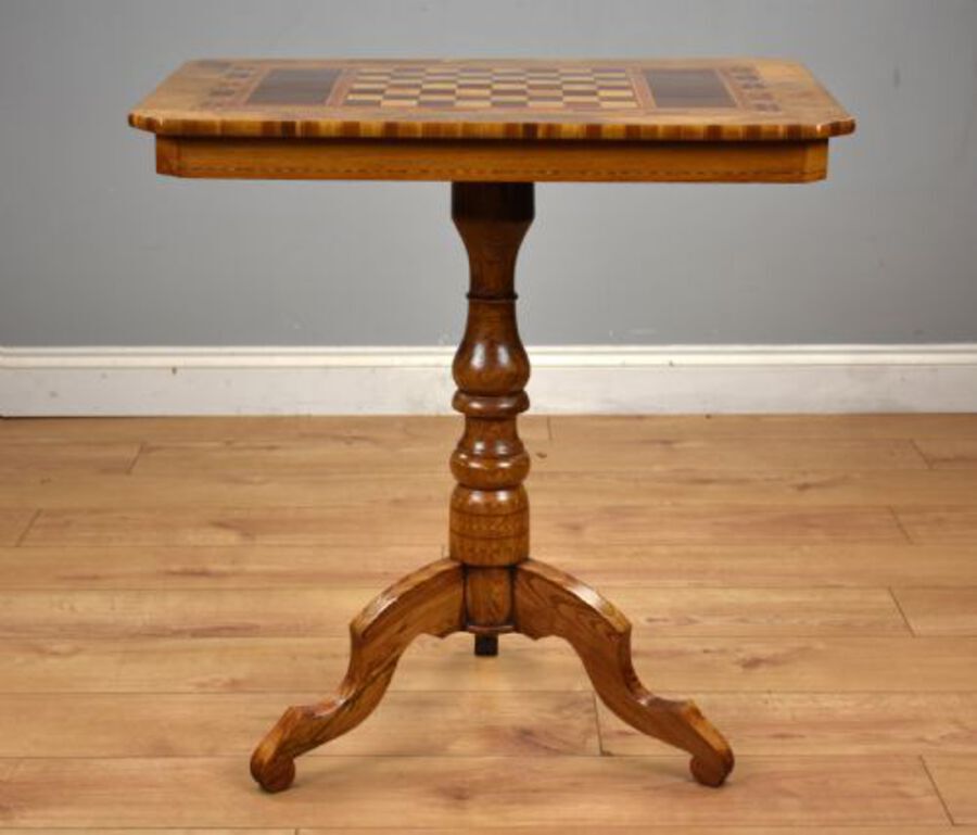 Antique 19th Century Walnut Chess Table