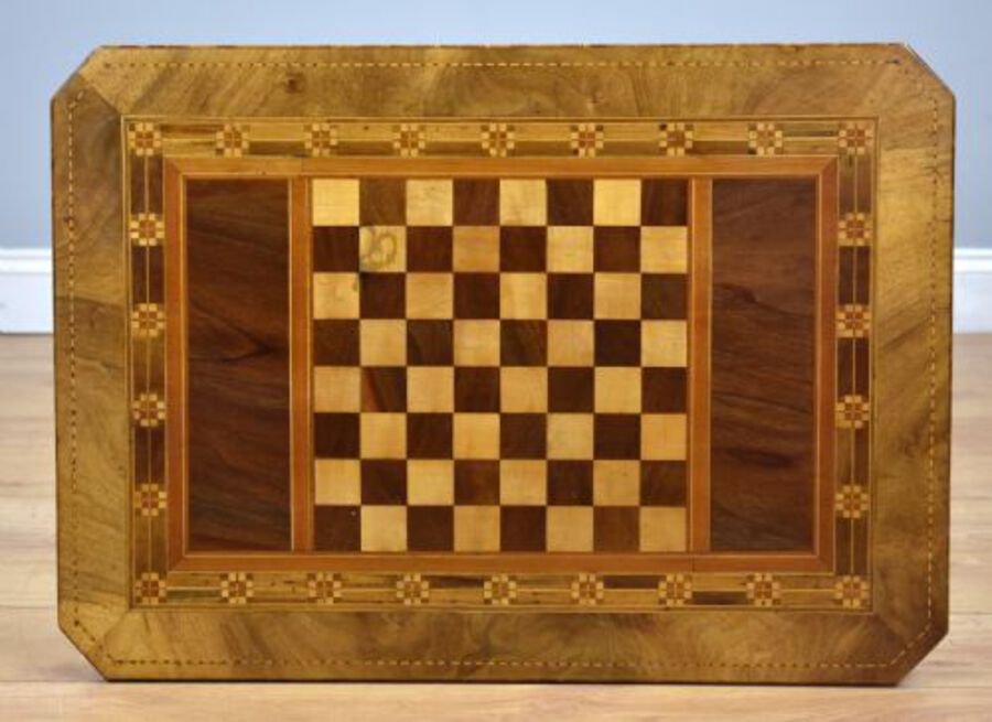 Antique 19th Century Walnut Chess Table