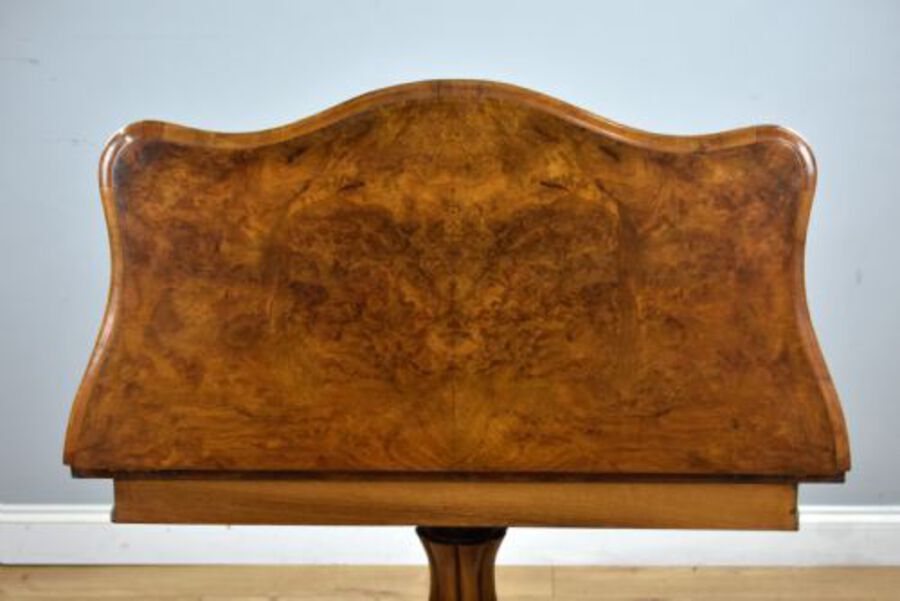 Antique Victorian Burr Walnut Serpentine Card Table