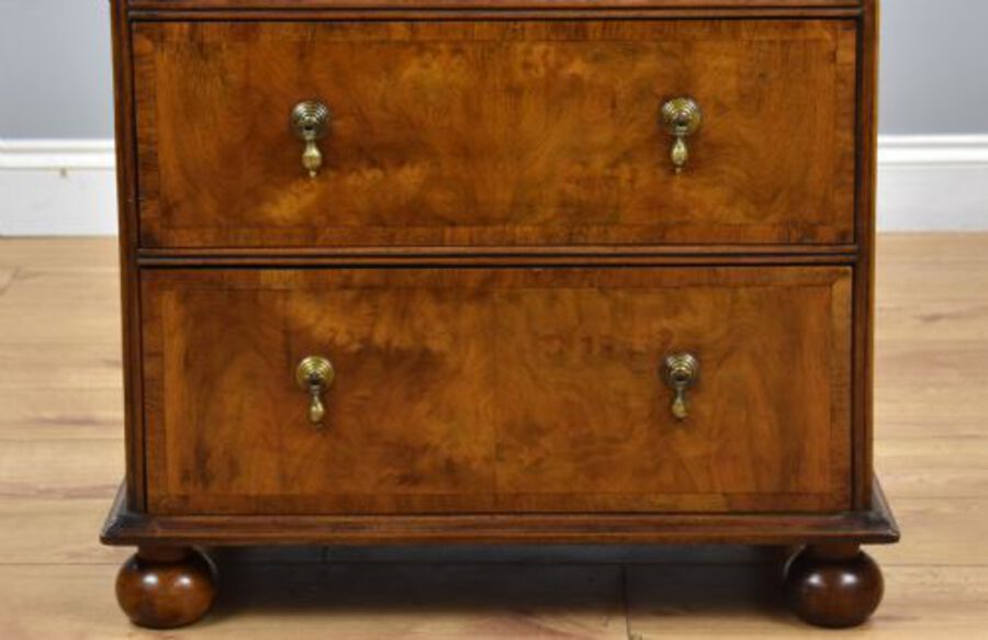 Antique Queen Anne Style Burr Walnut Chest of Drawers