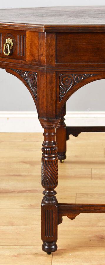 Antique Victorian Walnut Library Table