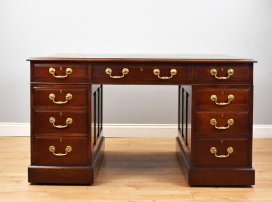 Antique Edwardian Mahogany Partners Desk