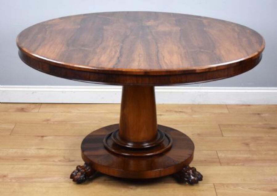 Antique Early Victorian Rosewood Circular Breakfast Table